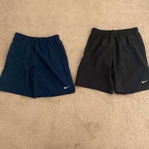 Navy Blue and Black Nike Dri-Fit Shorts, 9 inch inseam